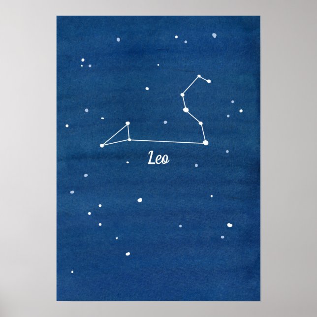 Leo Constellation Stars Night Sky Poster (Front)