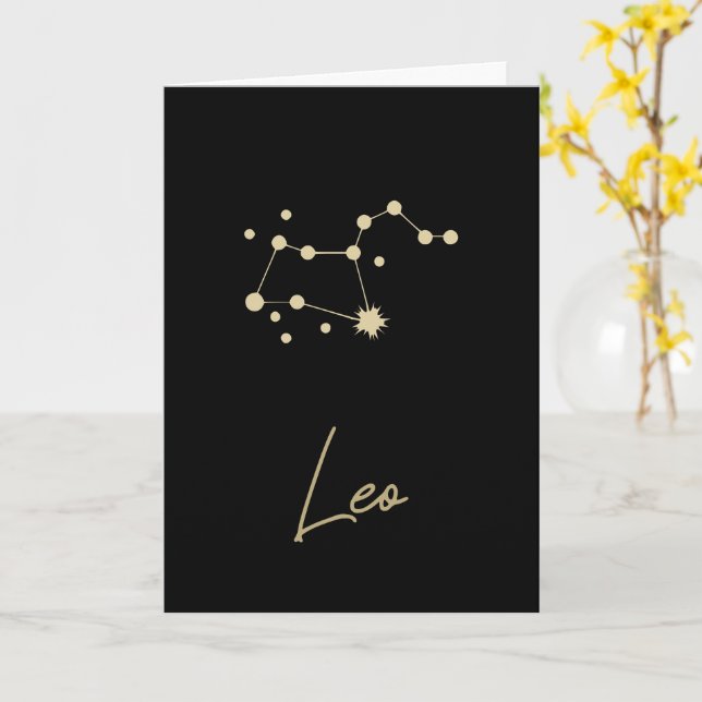 Leo Constellation Zodiac Card (Yellow Flower)