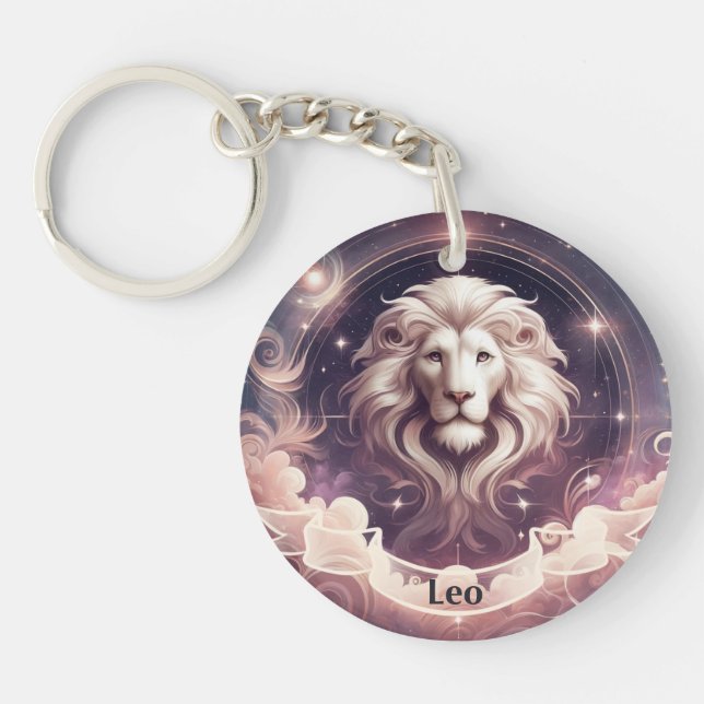 Leo Cosmic Celestial Zodiac  Key Ring (Front)