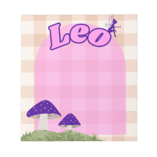 Leo Cottagecore Whimsical Fairy Mushroom Design Notepad