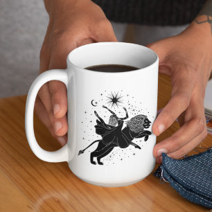 Leo Dancing Girl 15oz Black Rim Mug