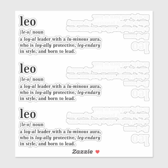Leo Definition Aesthetic Astrology Gift (Sheet)