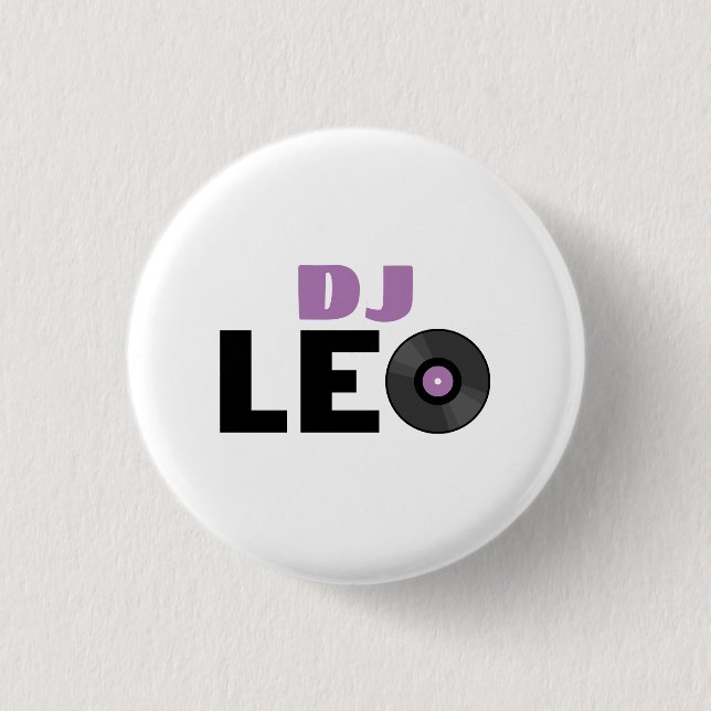 Leo DJ 3 Cm Round Badge (Front)