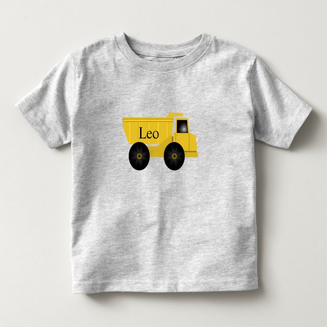 Leo Dump Truck Name T-Shirt (Front)