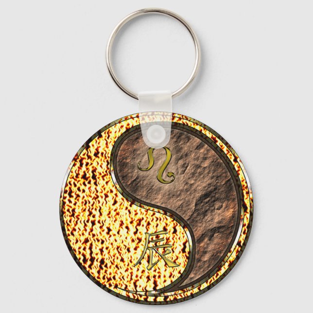 Leo & Earth Dragon Key Ring (Front)