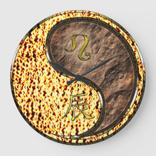 Leo & Earth Dragon Large Clock