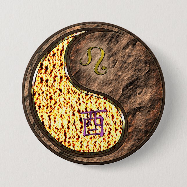 Leo & Earth Rooster 7.5 Cm Round Badge (Front)