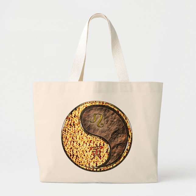 Leo & Earth Tiger Large Tote Bag (Front)