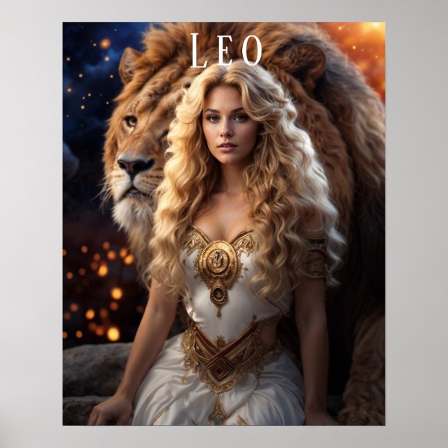 Leo Female Astrological Poster (Front)