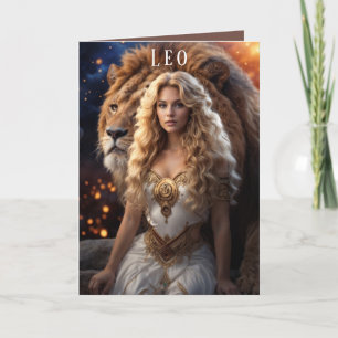 Leo Female Birthday Card