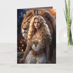 Leo Female Birthday Card