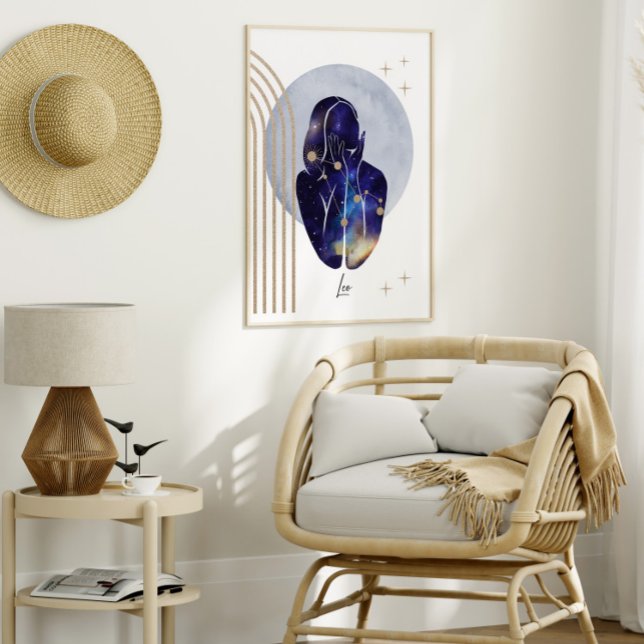 Leo Feminine Blue Zodiac Design Poster (Creator Uploaded)