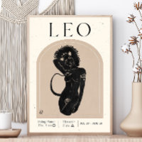 Leo Feminine Zodiac Poster | Astrology Wall Art