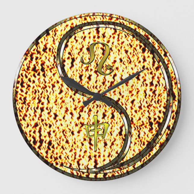 Leo & Fire Monkey Large Clock (Front)
