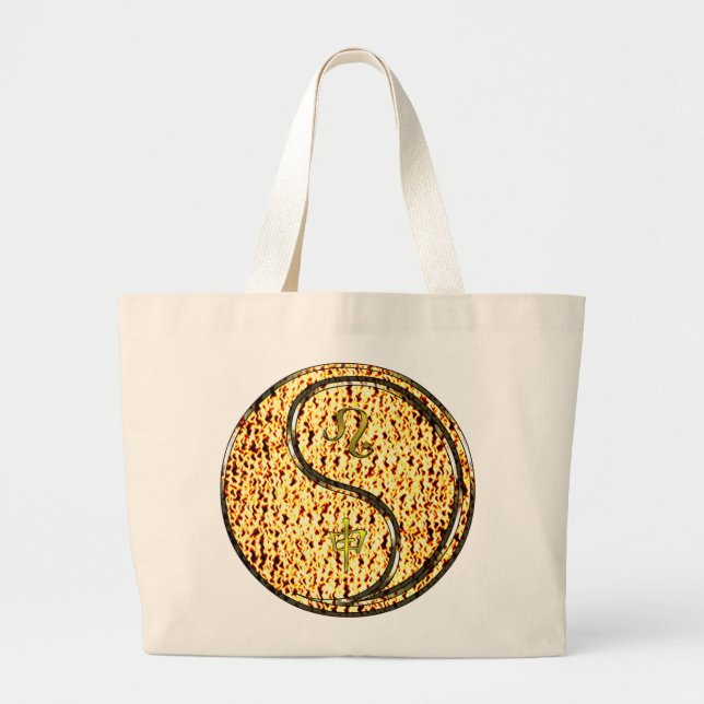 Leo & Fire Monkey Large Tote Bag (Front)