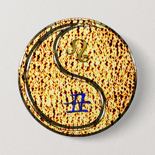 Leo & Fire Ox 7.5 Cm Round Badge