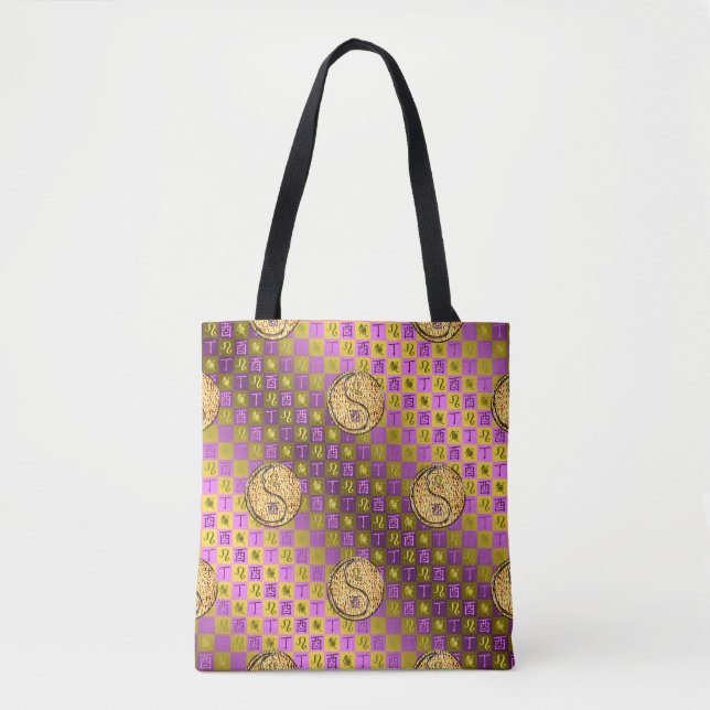 Leo & Fire Rooster Tote Bag (Front)
