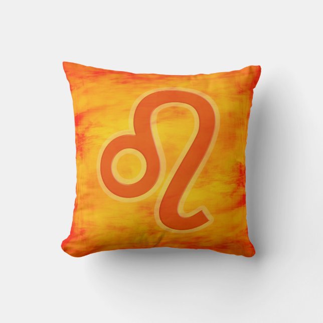 Leo fire sign zodiac throw pillow (Front)