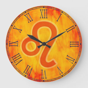 Leo fire sign zodiac wall clock