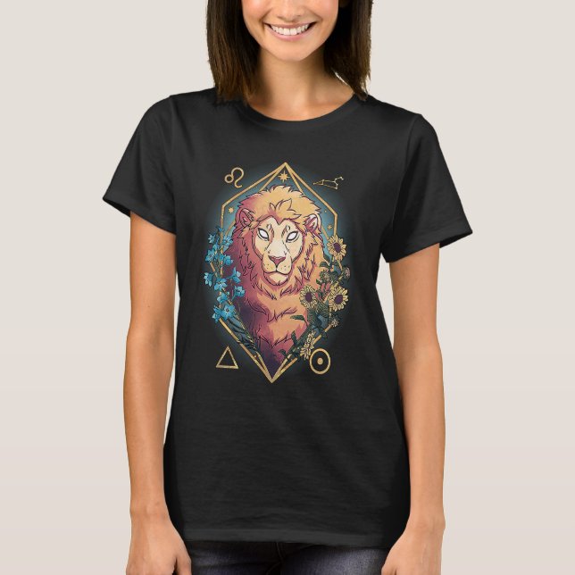 Leo  For Women Confident Leo Zodiac Sign Regal Leo T-Shirt (Front)