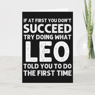 Leo Gift Name Personalised Birthday Funny Christma Card