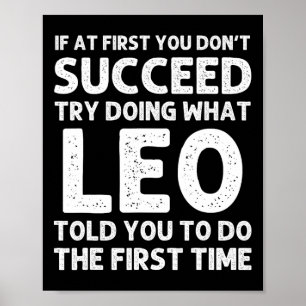 Leo Gift Name Personalised Birthday Funny Christma Poster