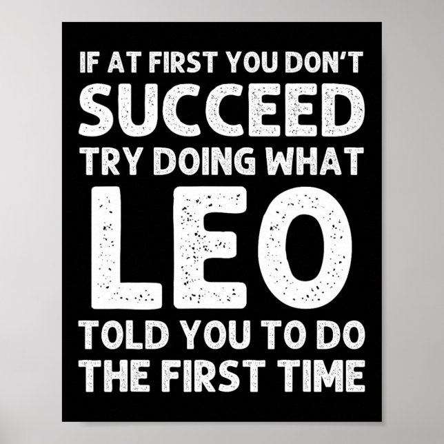 Leo Gift Name Personalised Birthday Funny Christma Poster (Front)