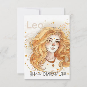 Leo girl  birthday  card