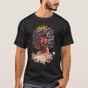 Leo Girl Birthday Melanin Afro Queen For Black Wo T-Shirt