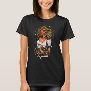 Leo Girl Birthday Melanin Afro Queen For Black Wom T-Shirt