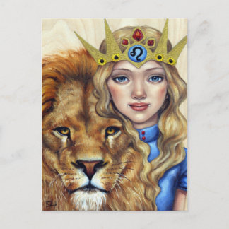 Leo Girl Postcard