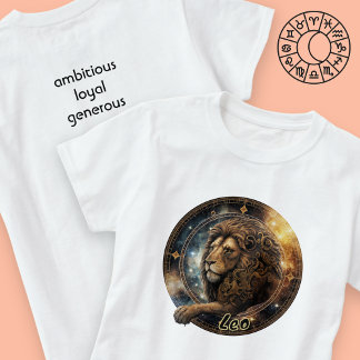 Leo Gold and Black Watercolor Zodiac T-Shirt