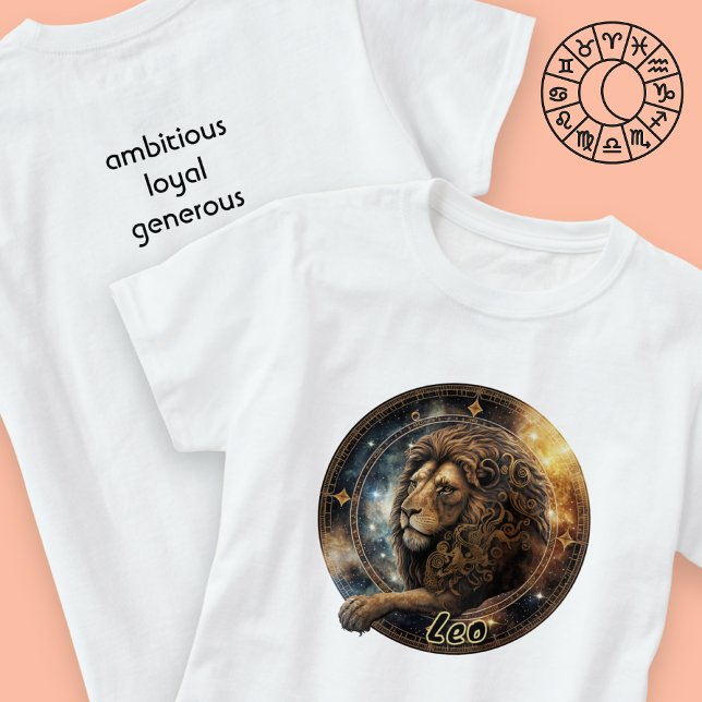 Leo Gold and Black Watercolor Zodiac T-Shirt (Creator Uploaded)