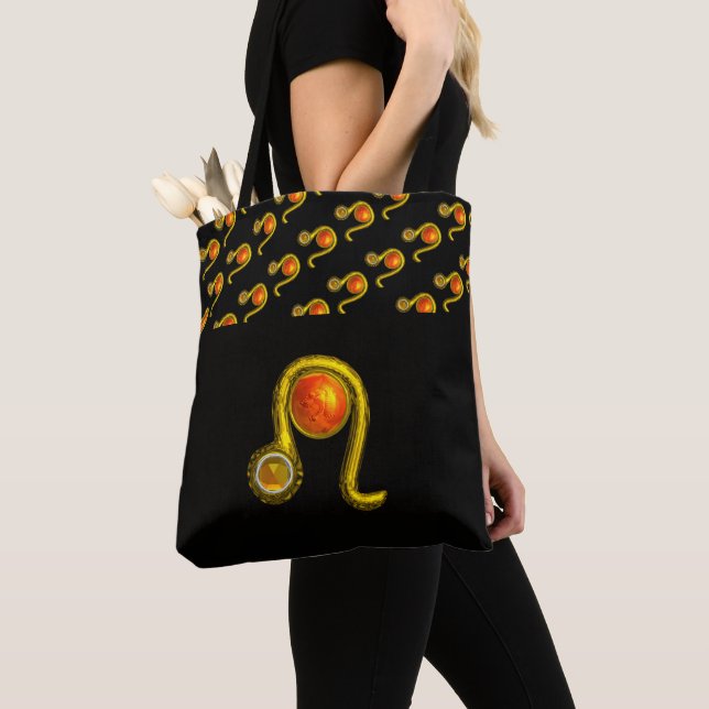  LEO GOLD ZODIAC BIRTHDAY JEWEL YELLOW TOPAZ, TOTE BAG (Close Up)
