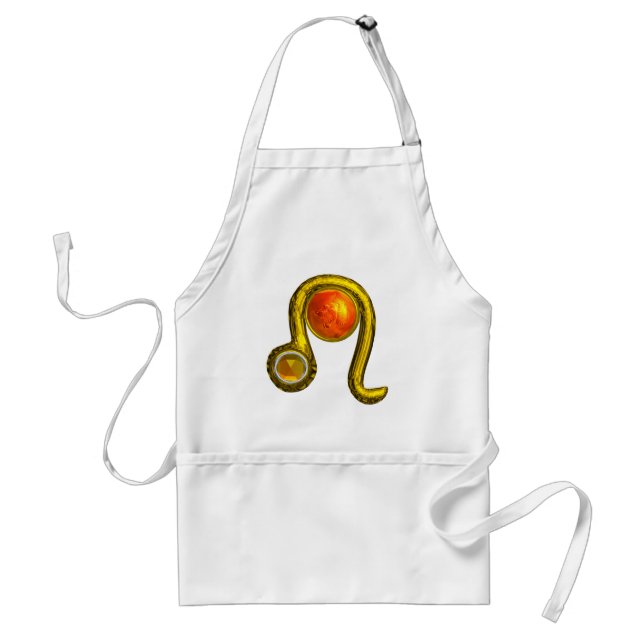 LEO , Golden ,Zodoac Birthday Jewel Standard Apron (Front)