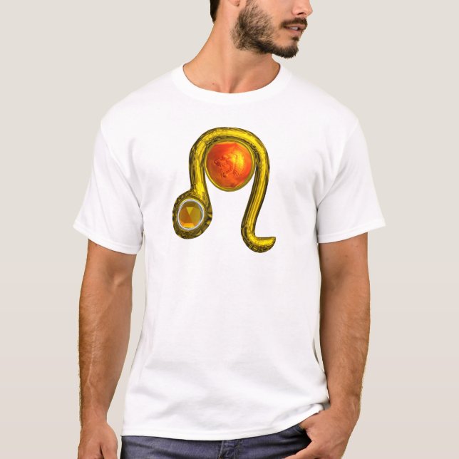 LEO , Golden ,Zodoac Birthday Jewel T-Shirt (Front)