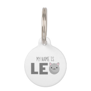 Leo Grey or Ginger Cat Pet Tag