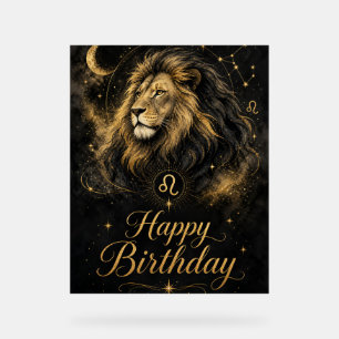 Leo Happy Birthday Zodiac Design Acrylic Sign
