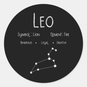 Leo Horoscope Astrology Star Sign Birthday Gift Classic Round Sticker