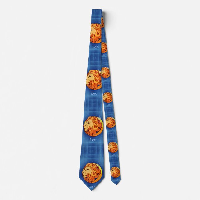 leo horoscope mens neck tie (Front)
