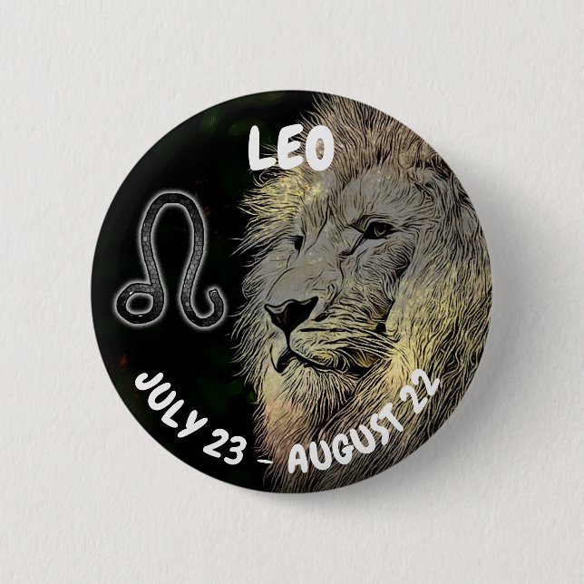 Leo Horoscope Sign 6 Cm Round Badge (Front)