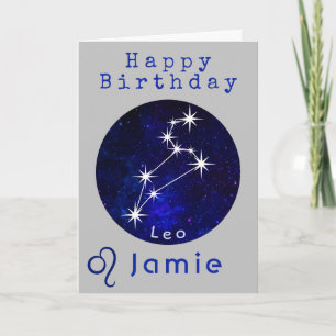 Leo Horoscope Zodiac Card