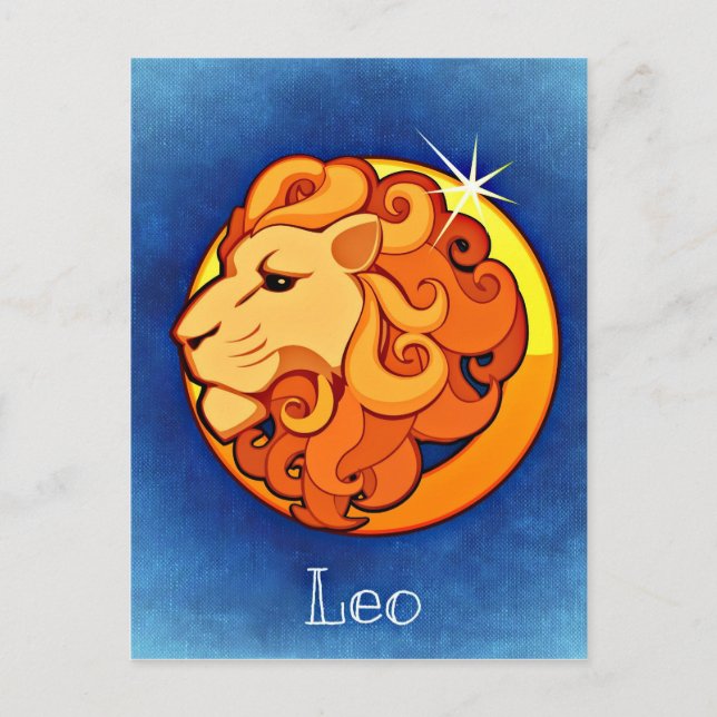 Leo in Blue Postcard (Front)