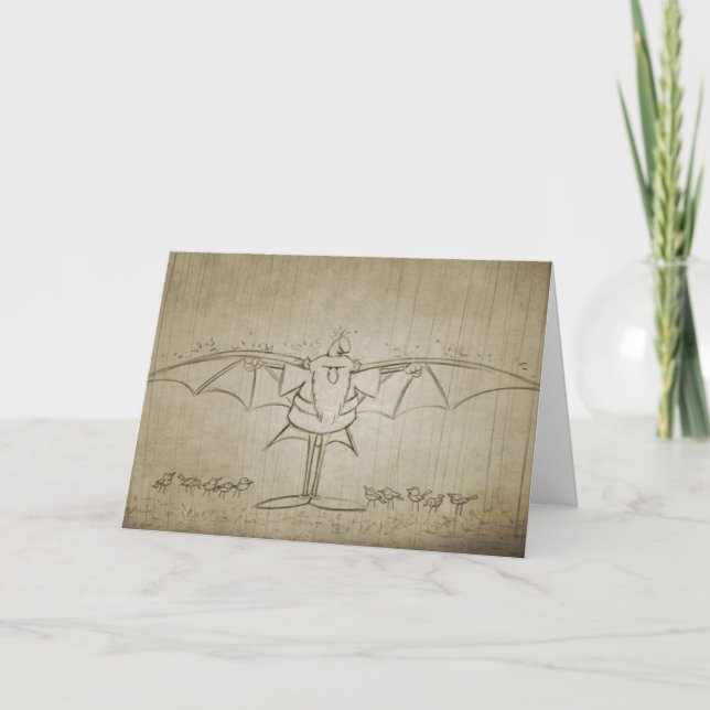 Leo in Rain - Greeting Card (blank) (Front)