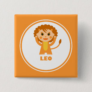 Leo is my Zodiac sign 15 Cm Square Badge