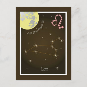 Leo July 23 to August 22 Postkarte Postcard