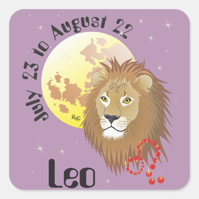 Leo July 23 to August 22 Stickers (Front)