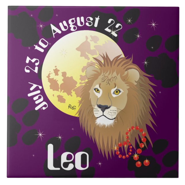Leo July 23 to August 22 Tile (Front)
