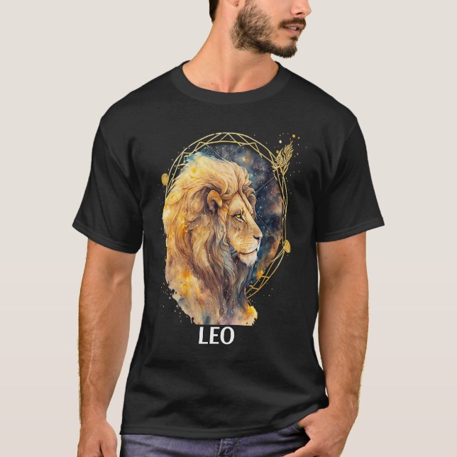Leo Lion Astrological Fire Zodiac Sign Sun Ruled T-Shirt (Front)