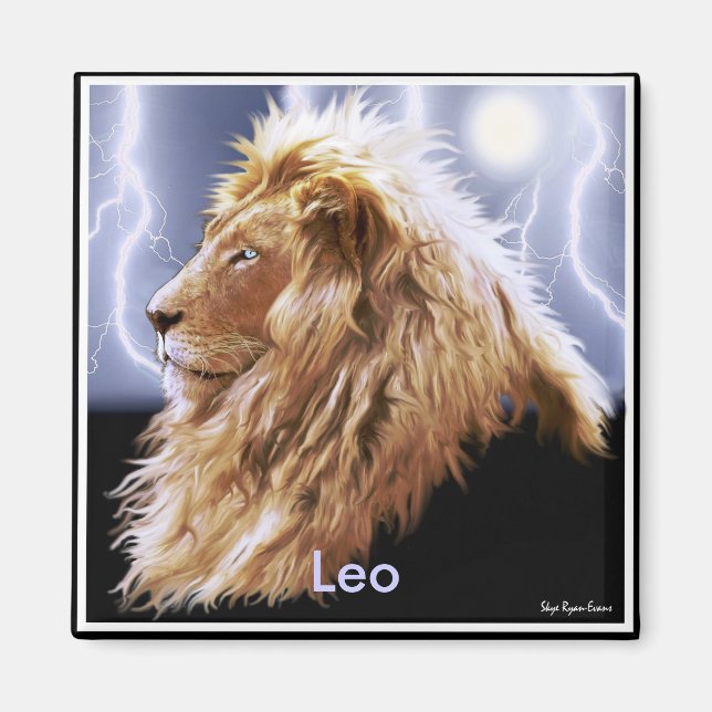 "LEO" Lion Astrology Art Magnet (Front)